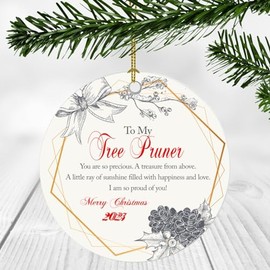 Merry Christmas Tree New Job Ornaments 2023 - to My Tree Pruner, I Am So Proud for You - Retirement Decorations with Name Job Tree Pruner Ornament 3 Inch Plastic Circle Flat