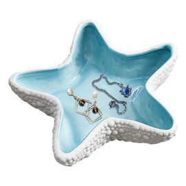 Nizirioo Keramik Schmuckschale Schale Deko: Seestern Dekoschale Schmucktablett Nachttisch-Dekoration für Ring Halskette Armband Organizer, Speiseteller Porzellan Home Decor Hochzeit Geschenk