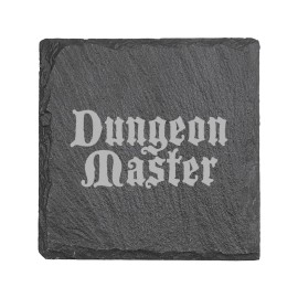 HipFlaskPlus 15oz Stemless Wine Glass Set - Dungeon Master + Slate Coaster