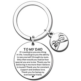 TTOVEN To My Dad Gifts Dad Father's Day Gifts Dad Keyring Dad Birthday Gifts