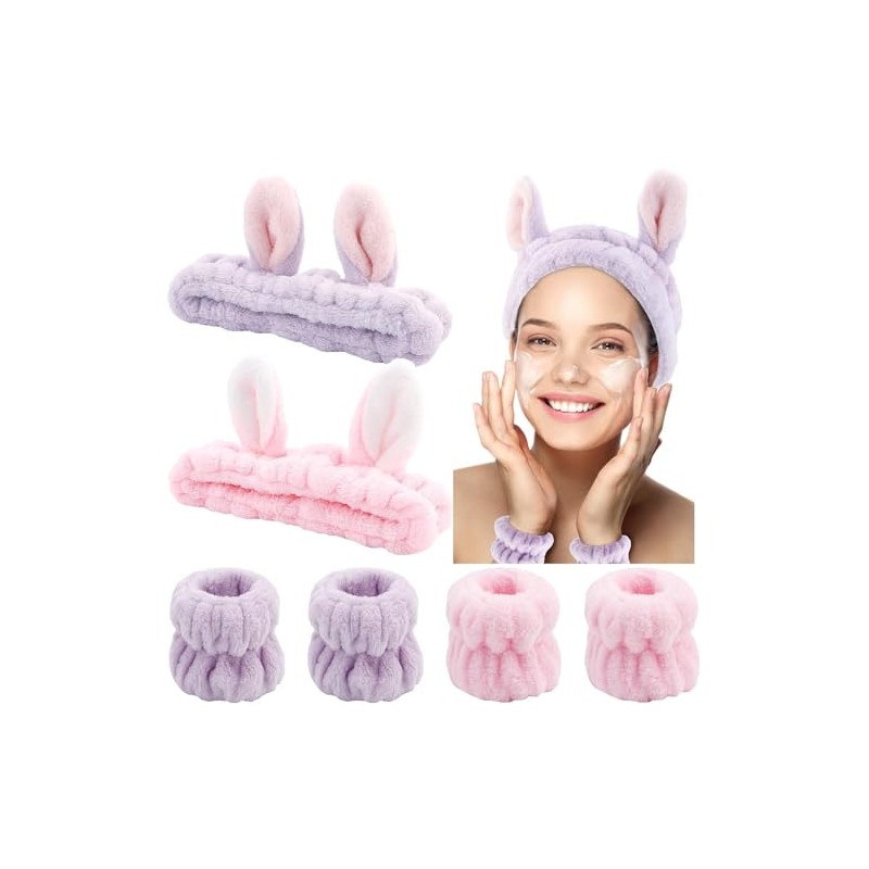 Set rosa RUGNADOO de 6 piezas: diademas y muñequeras de
