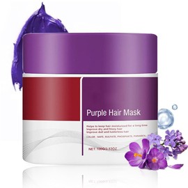 Maca Purple Hair Mask, Purple Collagen Hair Mask, Deep Repair Collagen Hair Mask, Dry and Damaged Hair Care Mask for Deep Repair for All Hair Types