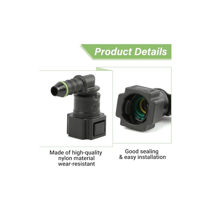 2 Pcs Fuel Quick Coupler Fuel Quick Connector 90 Degree