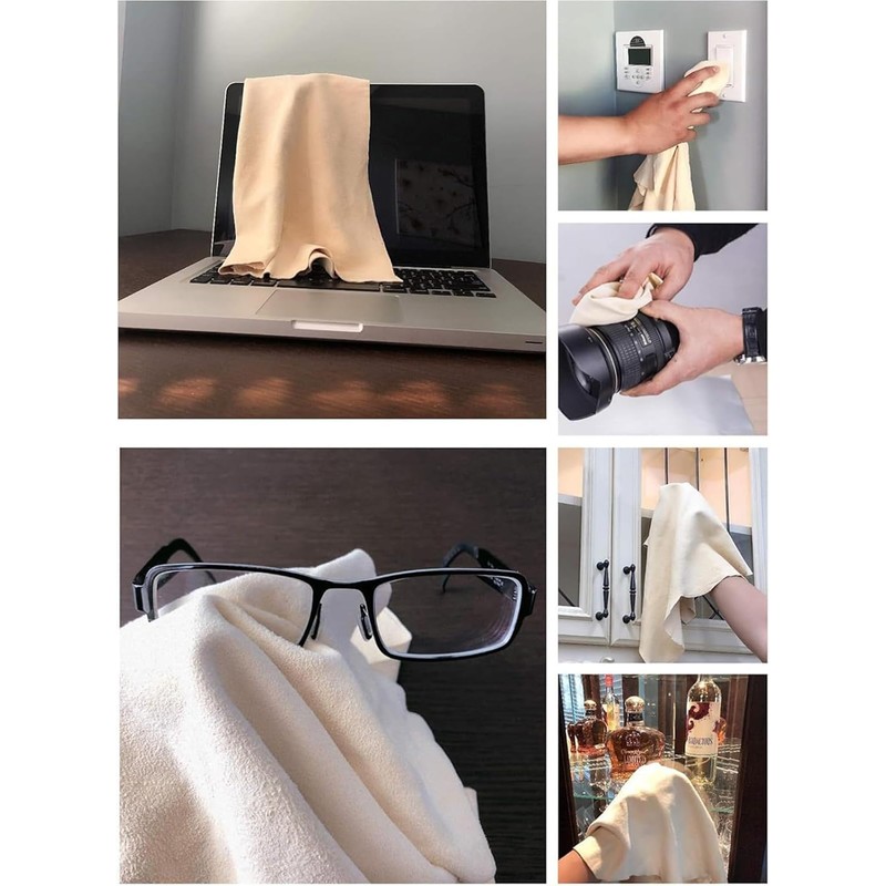 Chamois Leather Car Cleaning Cloth, Car Leather Drying Cloth, Genuine