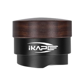 53mm Coffee Distributor & Tamper, IKAPE Adjustable Depth Espresso Hand Tampers Fits for 54mm Breville Portafilter, Professional Double Sided Coffee Leveler Distribution Tool(White)… (Brown, 53MM)