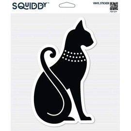 Squiddy Egyptian Cat - Vinyl Sticker for Car, Laptop, Notebook (5" Tall)