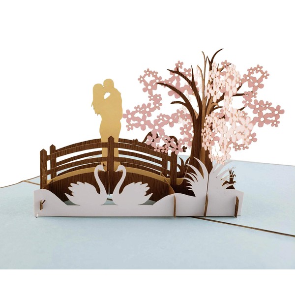 iGifts And Cards Happy 5th Anniversary 3D Pop Up Greeting Card - Marriage, Soulmates, Celebration, Wedding, Memories, Being Together, Celebrate a Milestone, Perfect Couple, Congratulations, Romantic