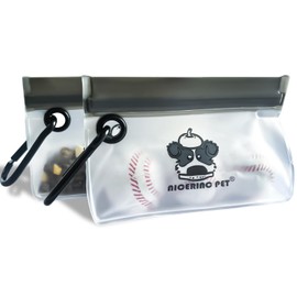 2-Pack Dog Treat Pouch,Lightweight, Compact,Leak Proof,Water Resistant,Carabiner Clip Dogs Travel Bag,Food-Safe Peva Reusable Bags,Holds Treats,Poop Bags,Toys Pet Bag,Dog Travel Accessories