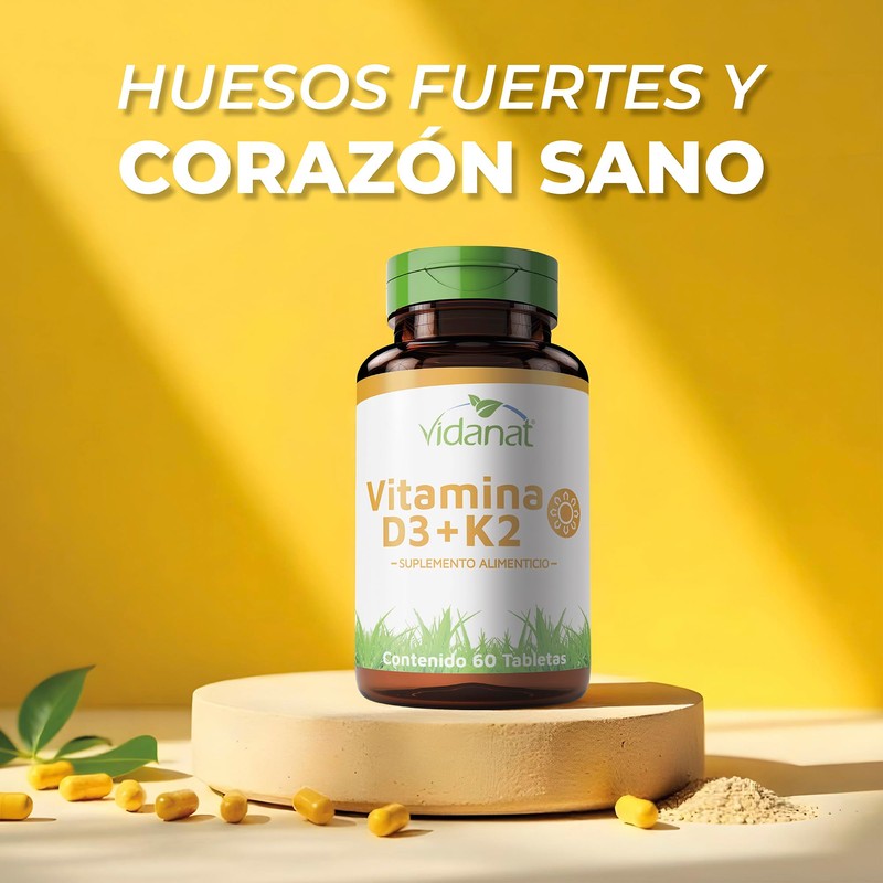 Vidanat Vitamina D3 + K2 60 Tabletas | 30 Servicios