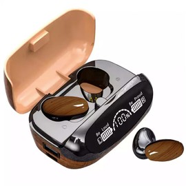 Acuvar in-Ear Wireless Bluetooth 5.2 Headphones, Earbuds IPX6 Waterproof with Microphone Rechargeable USB C Case Retro Wood for Smartphones Android iOS (Walnut)