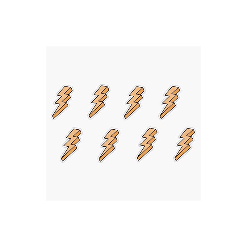 Lightning Bolt (Orange) Bumper Sticker Vinyl Decal 5"