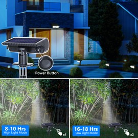 Toodour Solar Spot Light Outdoor, 6 Pack Solar Lights Outdoor with 2 Modes, Waterproof Solar Powered Flood Lights Landscape Lighting for Yard Garden Home Pathway Walkway Outdoor Decor - Cool White