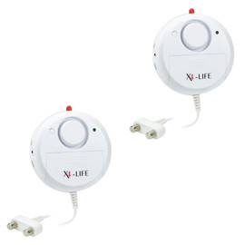 X4-LIFE Water Detector Water Alarm Set of 2 120 dB Protection Against Water Damage for e.g. Cellar