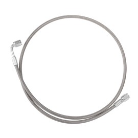 X AUTOHAUX AN3 Braided Steel Turbo Oil Feed Line 90 Degree to Straight Hose End, 40" Remote Turbocharger Oil Drain Return Line Universal for Car Durable Stainless Steel PTFE Silver Tone