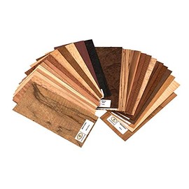 Sauers Exotic Species Wood Identification Kit & Wood Veneer Sample Pack - 4" x 9" – 25 Pieces