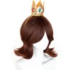 Short Curly Deep Brown Princess Costume Wig Set Red Brown