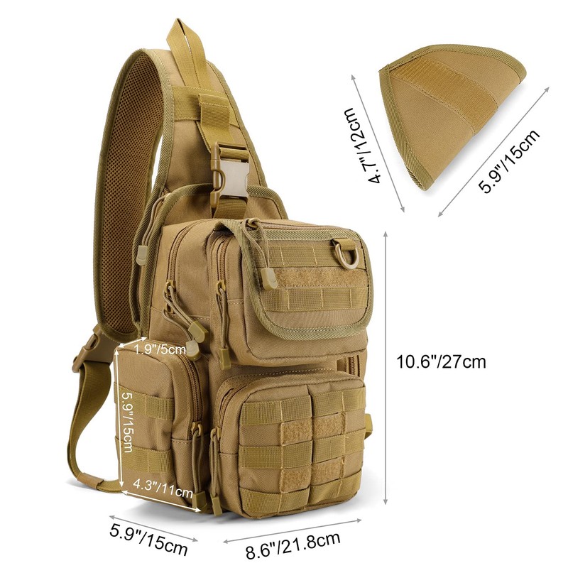 G4Free Tactical EDC Sling Bag Shoulder Army Molle Daypack Military