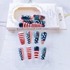 Independence Day Press on Nails Medium Long Coffin Nails Red