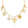 NEKOL Gold Bow Charm Necklace for Women 14K Gold Plated