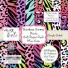 6x6 Pattern Paper Pack - Rainbow Animal Prints - features
