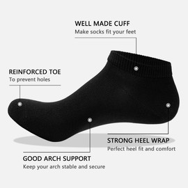 LBJR 12 Pairs Ankle Socks Breathable ShortSocks Women Men Low Cut Cotton Sock