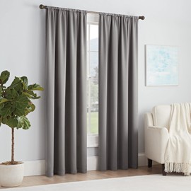 ECLIPSE Solid Thermapanel - Cortina Moderna para oscurecer la habitación, con Bolsillo para Barra de Cortina para recámara (1 Panel), 54 x 54 Pulgadas, Color Gris
