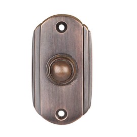 A29 Oil Rubbed Bronze Doorbell Button – 2 1/2" x 1 2/5" – Vintage Decorative Push Button in Brass with Recess Mount – Antique Finish, Wired for Two-Wire Chimes, Weather Resistant, DIY Install