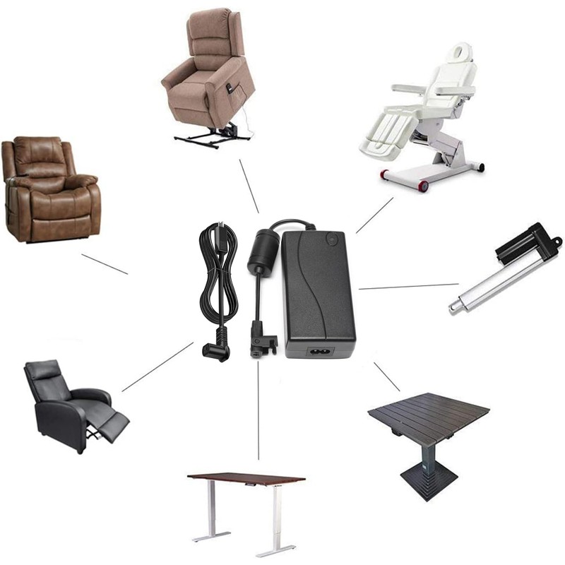Universal Power Cord for Recliner Chair, 2-pin 29V 2A Recliner