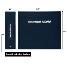 Carstens 4-Inch Heavy Duty Round Ring Binder for Treatment Administration Records – Side Opening, Navy Blue, Durable Plastic, No-Gap Rings, No Pockets, Holds 600 Letter Sheets, Made in USA, (1875-3R)