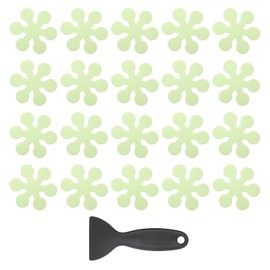PATIKIL 20 Pcs Non Slip Bathtub Stickers, Anti Slip Shower Stickers with Scraper Bathroom Shower Floor Decals Snowflake Shape Cute Treads Tubs, Luminous