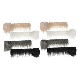 Gatuida 8pcs Faux Fur Strips Washable Realistic Beards for Dolls for DIY Crafts Cosplay and Holiday Decorations for Enhancing Accessories