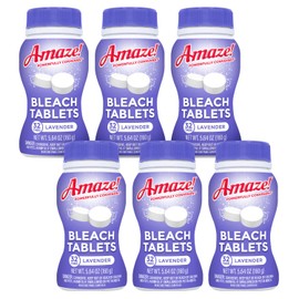 AMAZE Ultra Concentrated Bleach Tablets [6 bottles] - Lavender Scent - for Laundry, Toilet, and Multipurpose Home Cleaning. No Splash Liquid Bleach Alternative