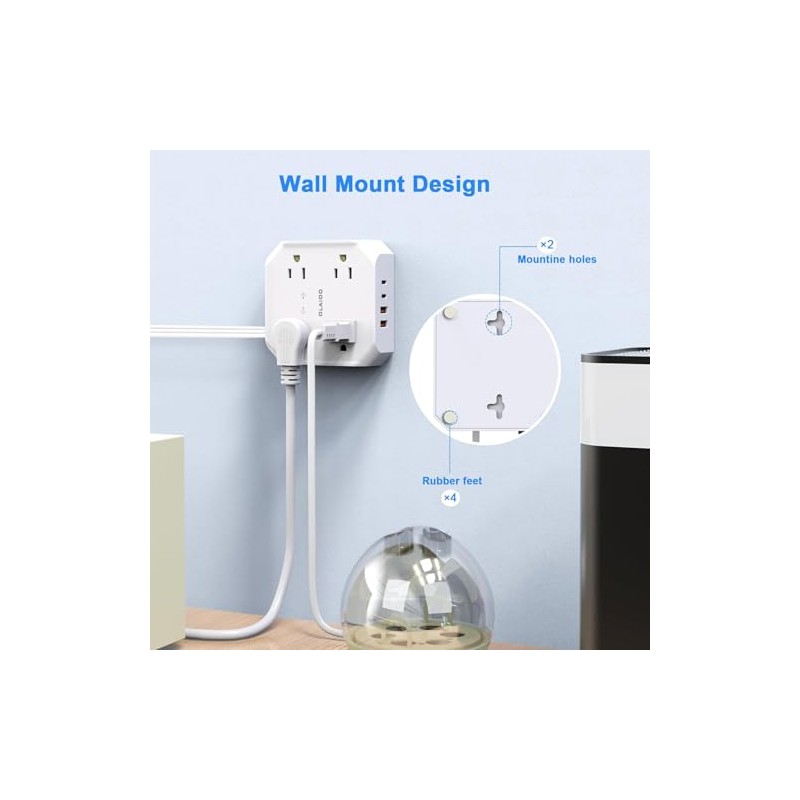 12 en 1 Regleta Multicontacto Extension USB, con 8 Salidas