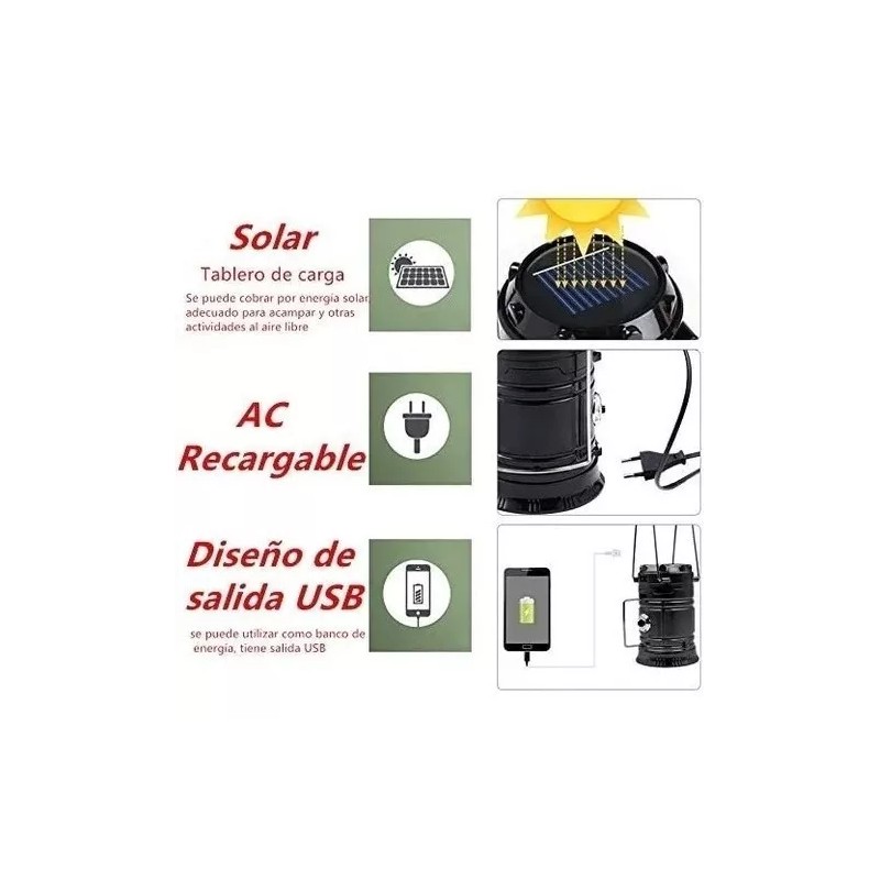Camping Lamp Lampara Solar Para Campismo Recargable Usb