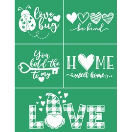 DGAGA Love Heart Silk Screen Stencils Self Adhesive Screen Printing Stencil Reusable Valentine Mesh Stencils Couple Transfers for Chalk Paste on Wood,Fabric,DIY Home Decor,Chalks Paste 50g/Jar