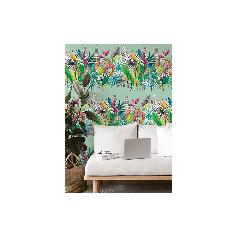 Sierra Mint Urban Tropic Wallpaper