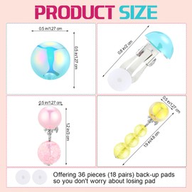 Skyley 9 Pairs Girls Colorful Clip on Drop Earrings Resin No Pierced Design Cute Pretend Princess Play Earrings Jewelry Set(Style 4)