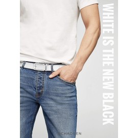 CHAOREN Men's Business Belt, Auto Lock, Large Size, Genuine Leather, Easy to Use, Suit Belt, No Holes, Stepless Adjustment, 7 Sizes, Gift Box Included, Father's Day Gift