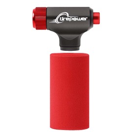 Ctrepower CO2 Bike Tire Inflator – Quick Push-Button Release, Fits Presta & Schrader Valves, Durable Aluminum Alloy CO2 Pump (Cartridges Not Included) (Gunmetal Grey-red)