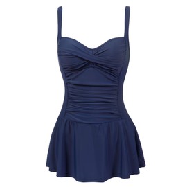 Joyaria - Traje de baño de una pieza con volantes para mujer (talla 6-24 W), Marino, 24W US