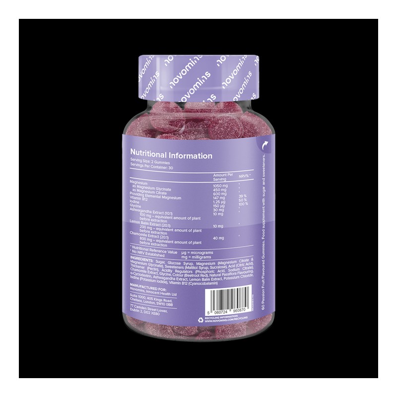 Novomins Calm Passionfruit-Flavoured 60 Gummies