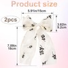 STSTR 2Pcs Large Hair Bow Clips, Silk Yarn Ribbon Bow