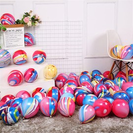 12 Inch Balloons Tie Dye Balloons 50PCS Rainbow Agate Marble Latex Swirl Balloons For Tie Dye Birthday Party Supplies,Candyland,Bachelorette,Fun Hippie Party Decorations