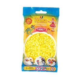 Hama Beads Bag | Approx. 1000 Midi Fuse Beads | Mosaic Decoration Arts & Craft for Creative Children Ages 5+ | Pastel Yellow