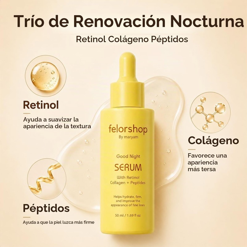 FelorShop - Suero de retinol para rostro con colágeno y