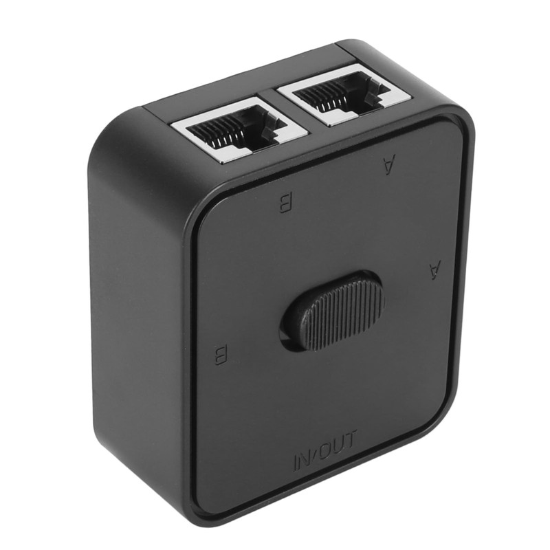 2-Port Gigabit Network Switch Splitter, 1000Mbps 2 in 1 Out