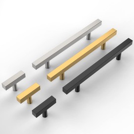 Amerdeco UK0014 Furniture Handles Stainless Steel Black Cabinet Handles Kitchen Handles 160 mm Hole Spacing Drawer Handles Drawer Handles for Kitchen Cabinets Wardrobe Pack of 10