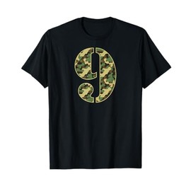 9th Birthday Gift Soldier 9 Year Old Military Themed Camo T-Shirt