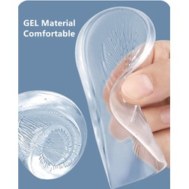 Generic 3 Layers Adjustable Heel Correction Insoles for Supination & Pronation Correction, Correction Medial & Lateral Heel Insoles for Foot Alignment (Transparent, L (8-12 Women, 7.5-14 Men))