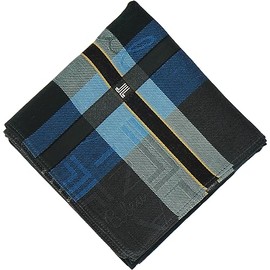 Lanvin on Blue 17506009 Men's Yarn-Dyed Handkerchief, Men's Plaid Handkerchief, green